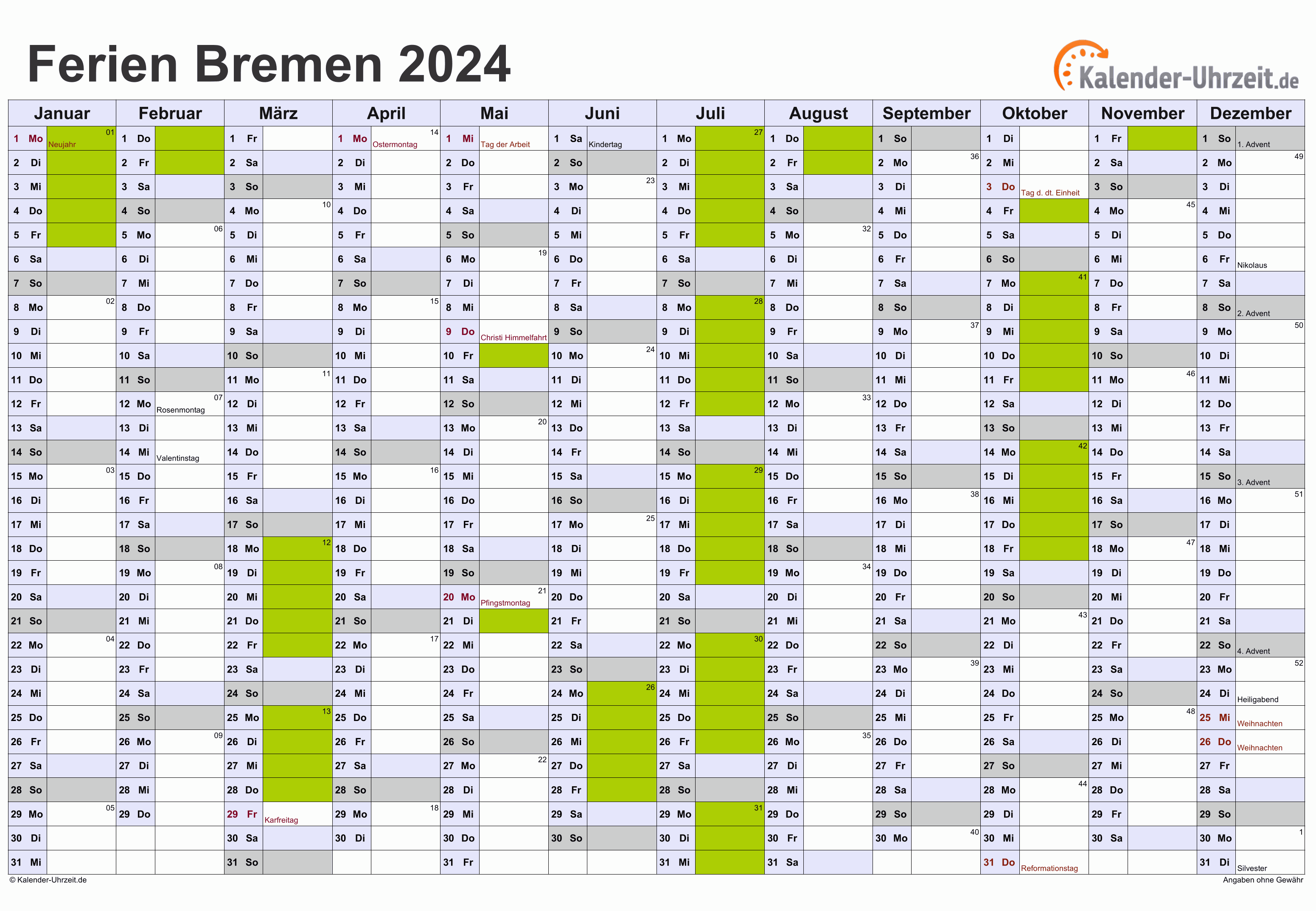 Kalender 2024 Bremen Ferien Feiertage Word Vorlagen Rezfoods Resep 